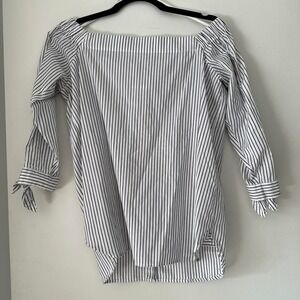 Banana Republic Small Striped Cold Shoulder Top Tied‎ 3/4 Beach Summer Resort